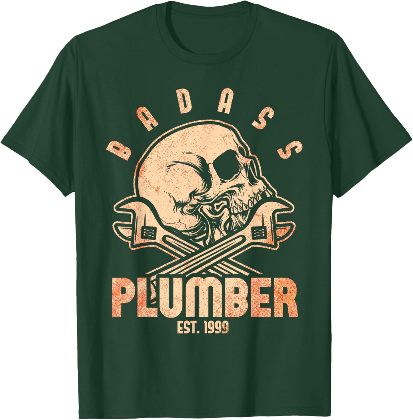 Badass Plumber Est. 1999 Funny Plumbing T-Shirt - T-Shirt | Forest