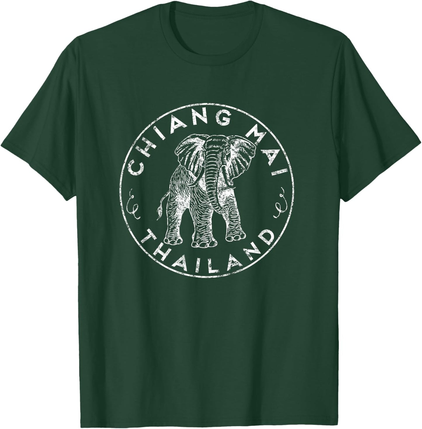 Chiang Mai Thailand Elephant Exotic Thai Digital Nomad T-Shirt - T-Shirt | Forest