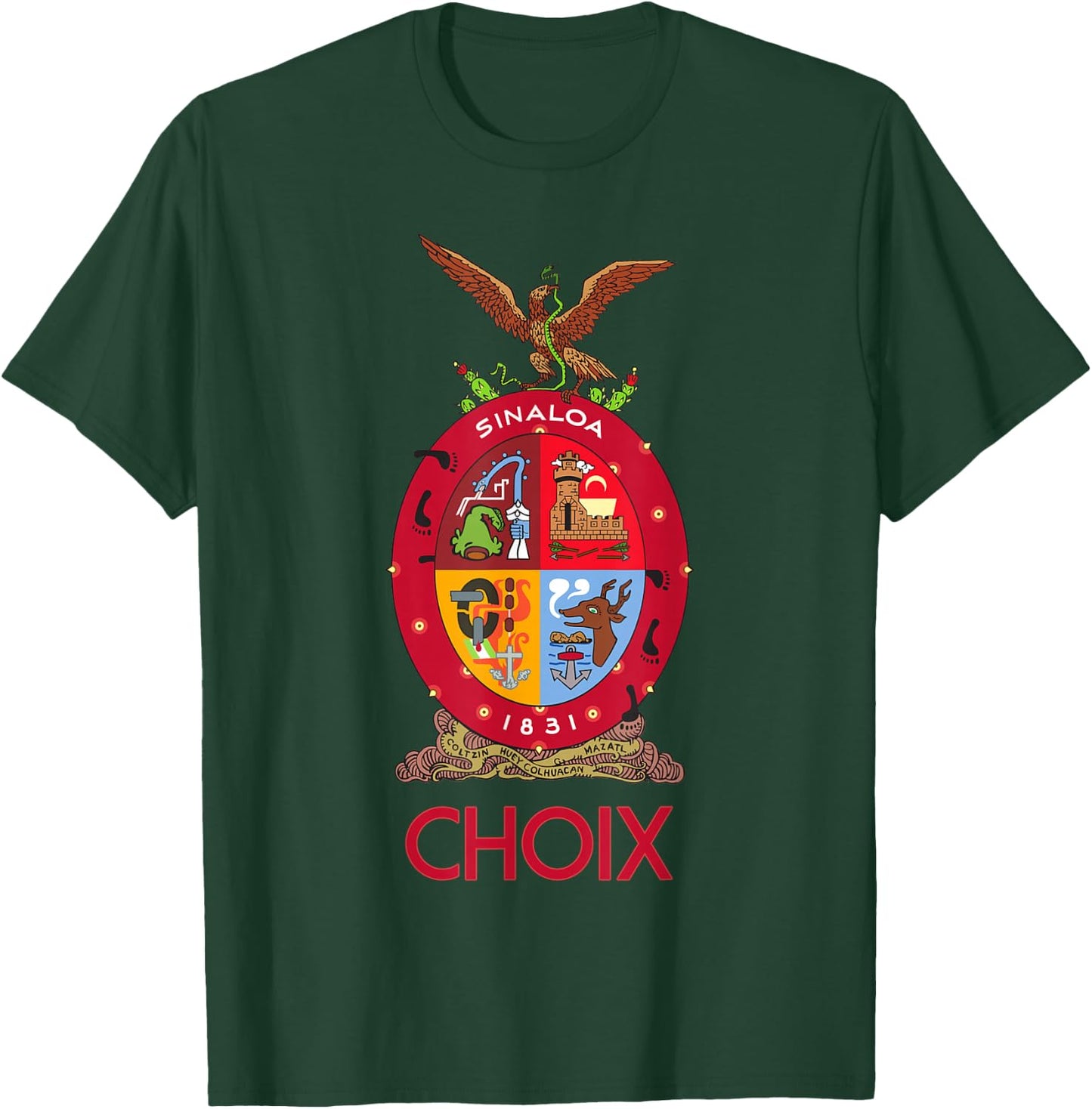 Choix Sinaloa Estado De Mexico Escudo Eagle Aguila T-Shirt - T-Shirt | Forest