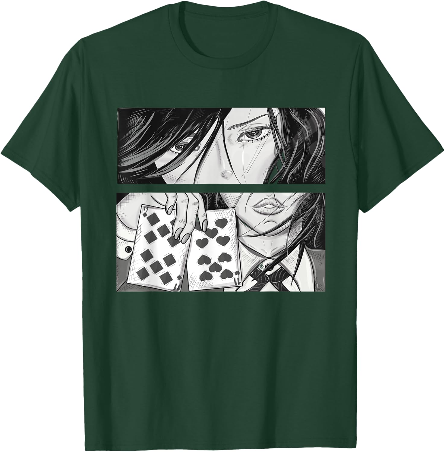 Anime Poker Girl T-Shirt - T-Shirt | Forest