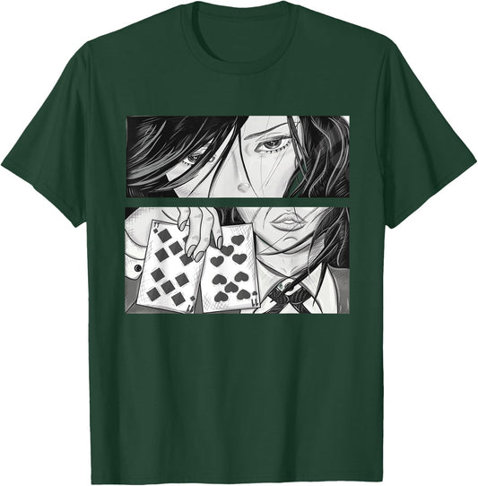 Anime Poker Girl T-Shirt - T-Shirt | Forest