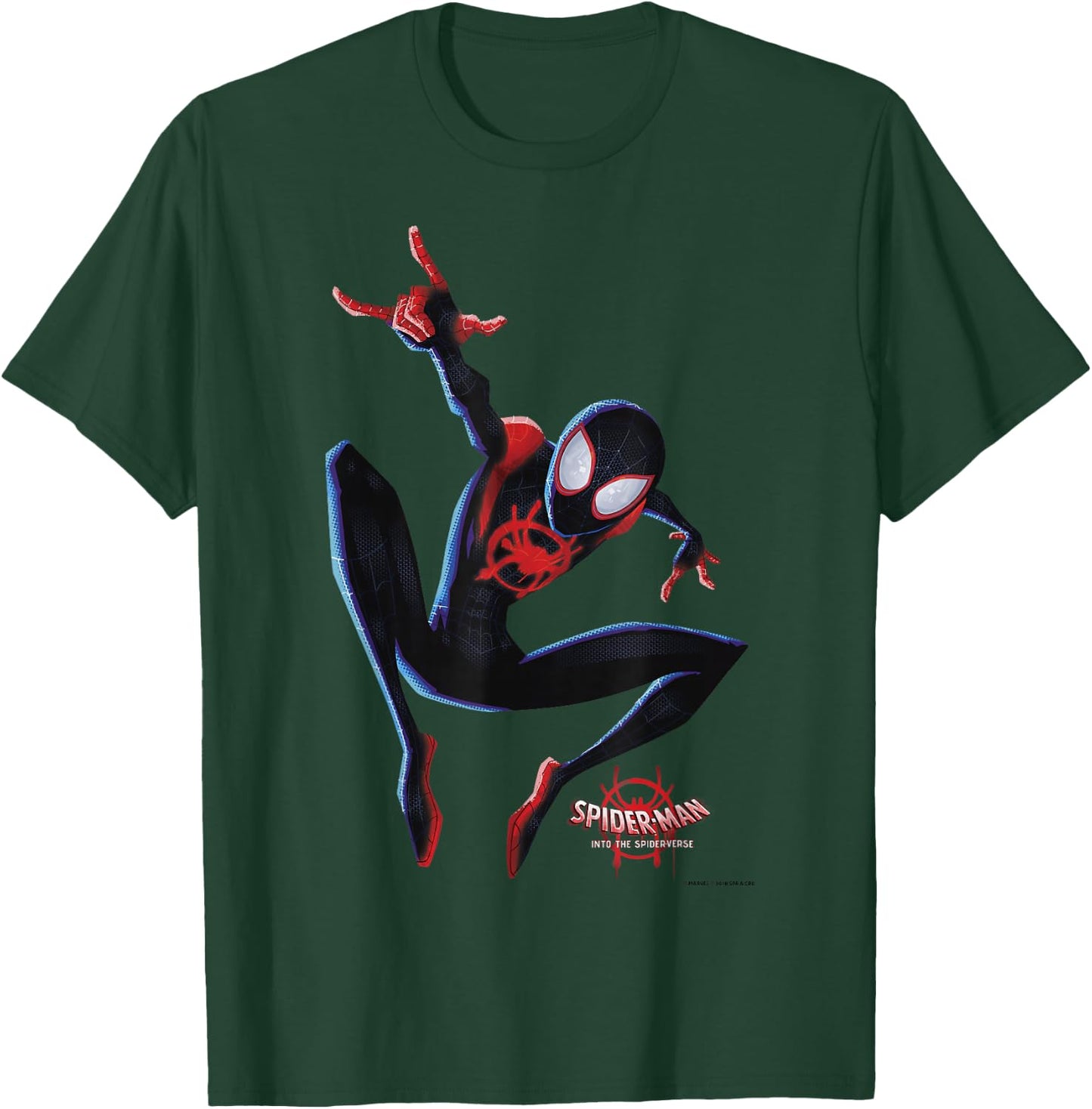 Marvel Spider-Man Spiderverse Miles Morales Graphic T-Shirt - T-Shirt | Forest