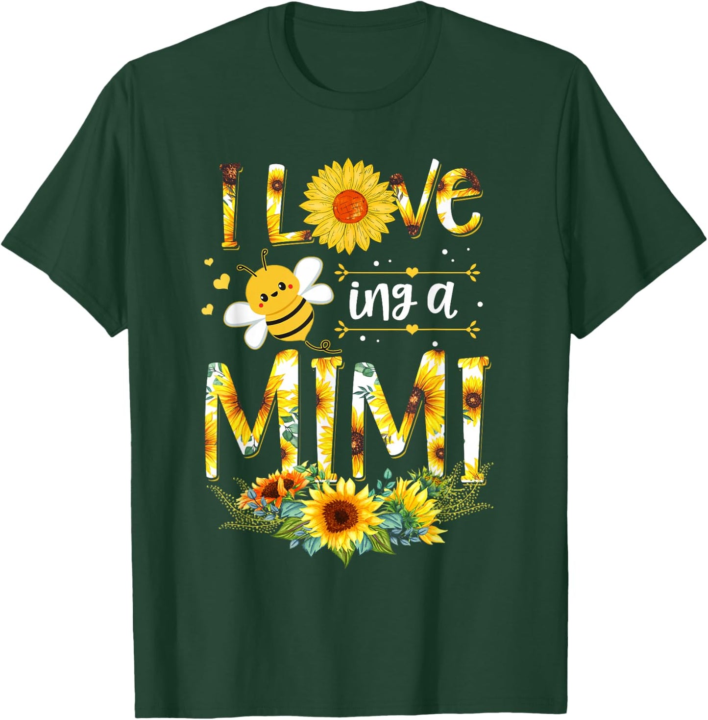 I Love Being A Mimi Sunflower Bee Mother's Day T-Shirt - T-Shirt | Forest