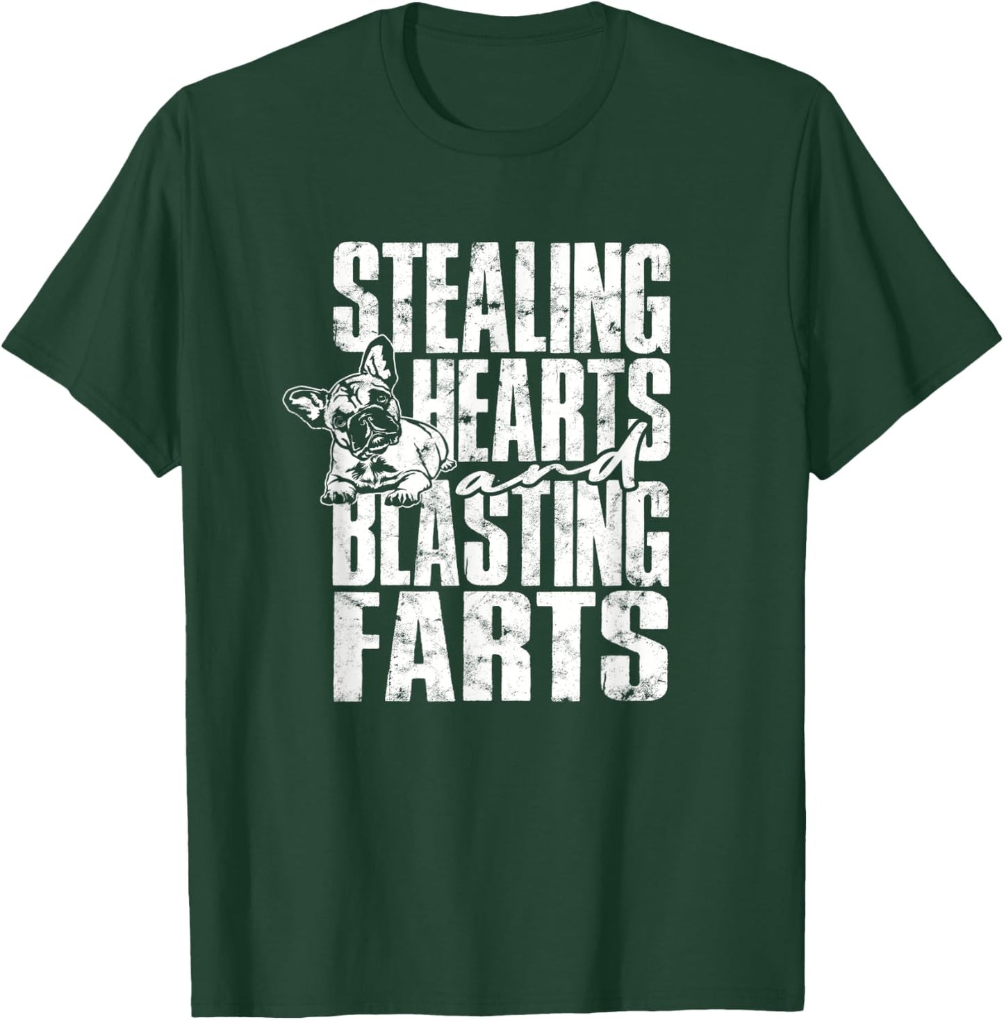 Stealing hearts and blasting farts - cute dog Men Women T-Shirt - T-Shirt | Forest