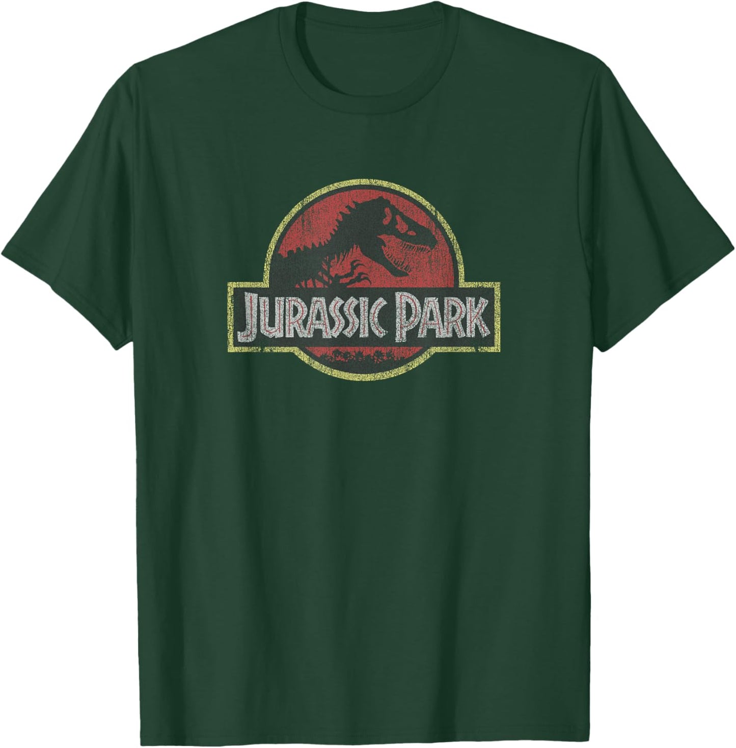 Jurassic Park Classic Retro Red Distressed Logo Small T-Shirt - T-Shirt | Forest