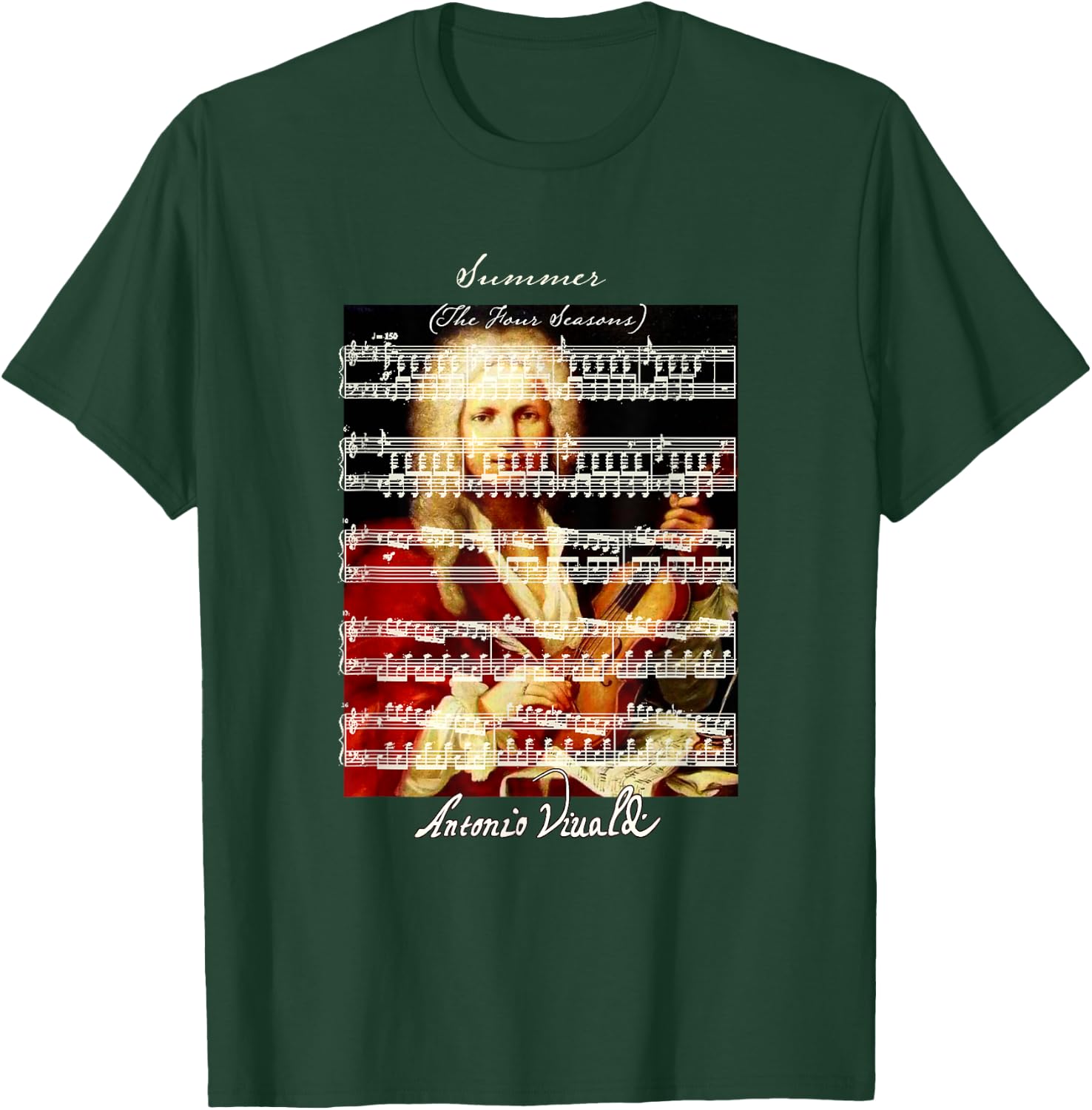 Summer Four Vivaldi Seasons Portrait, Signature Violin Music Women Kids T-Shirt - T-Shirt | Forest
