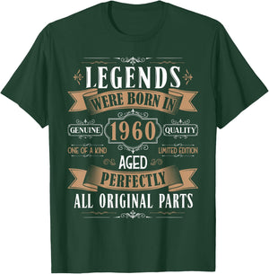 Legends Born in 1960 65th Birthday 65 Years Old Bday Men T-Shirt - T-Shirt | Forest