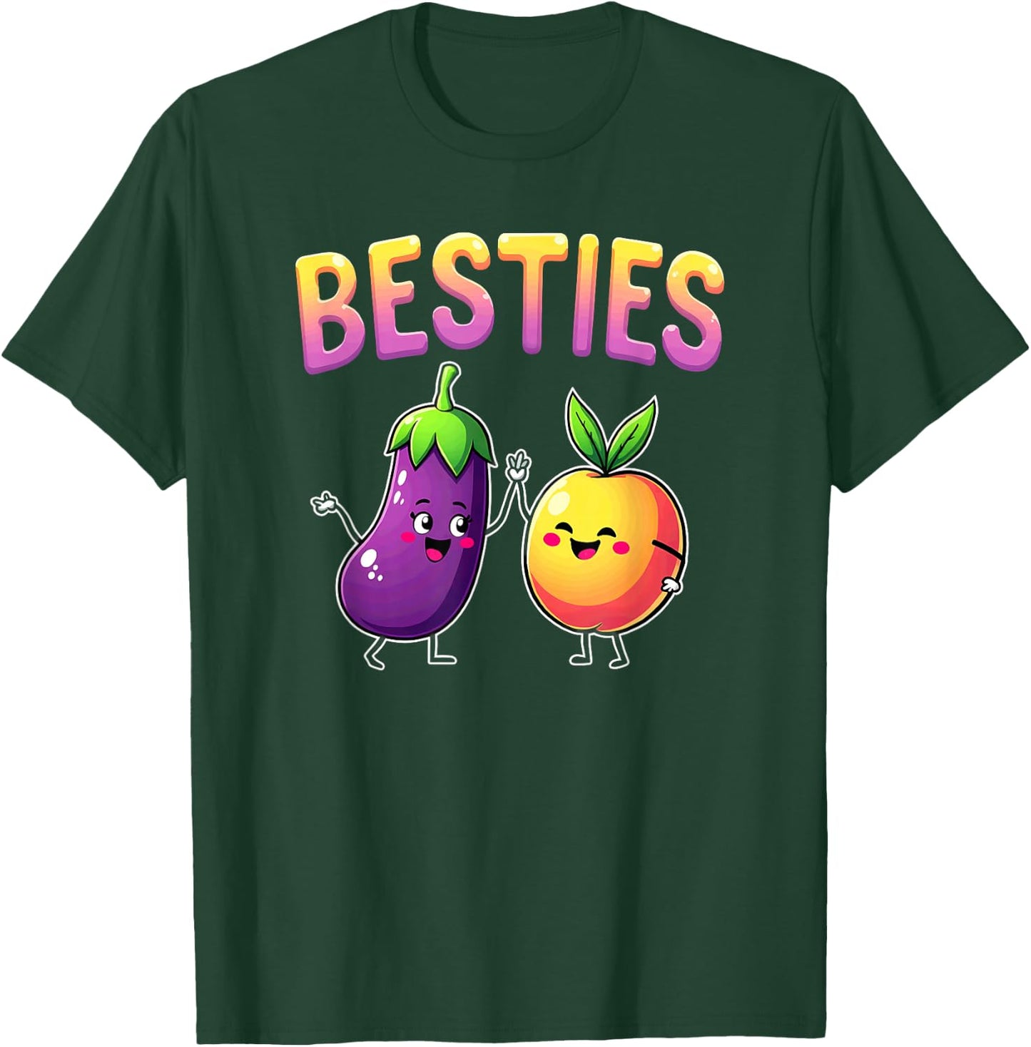 Adult Joke Bestie Eggplant & Peach T-Shirt - T-Shirt | Forest