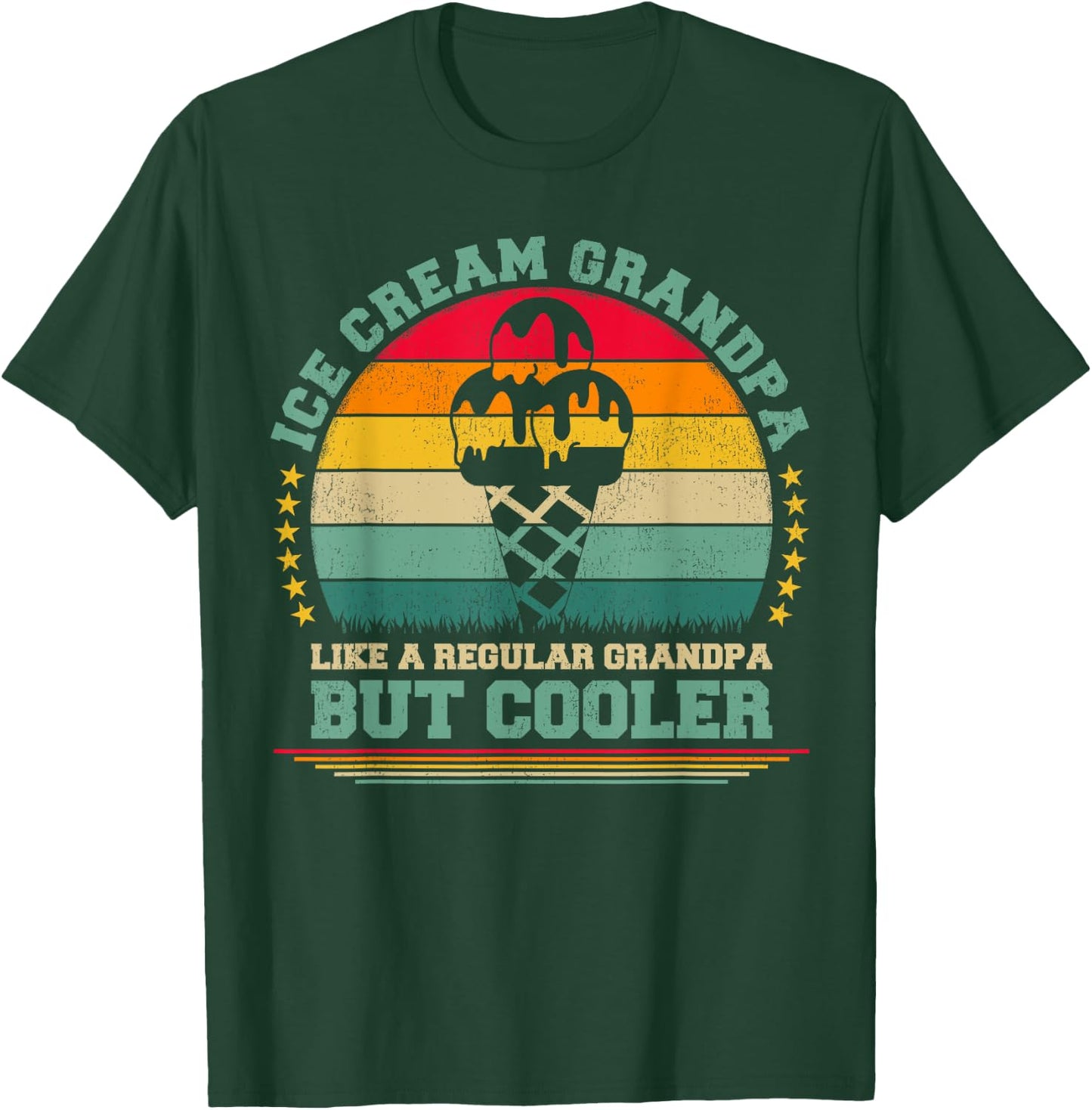 Ice Cream Lover Funny Vintage Ice Cream Grandpa Father's Day T-Shirt - T-Shirt | Forest