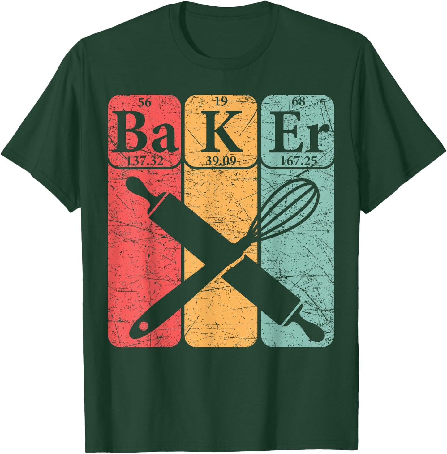 Baker Periodic Table Elements Baking Nerd Vintage T-Shirt - T-Shirt | Forest