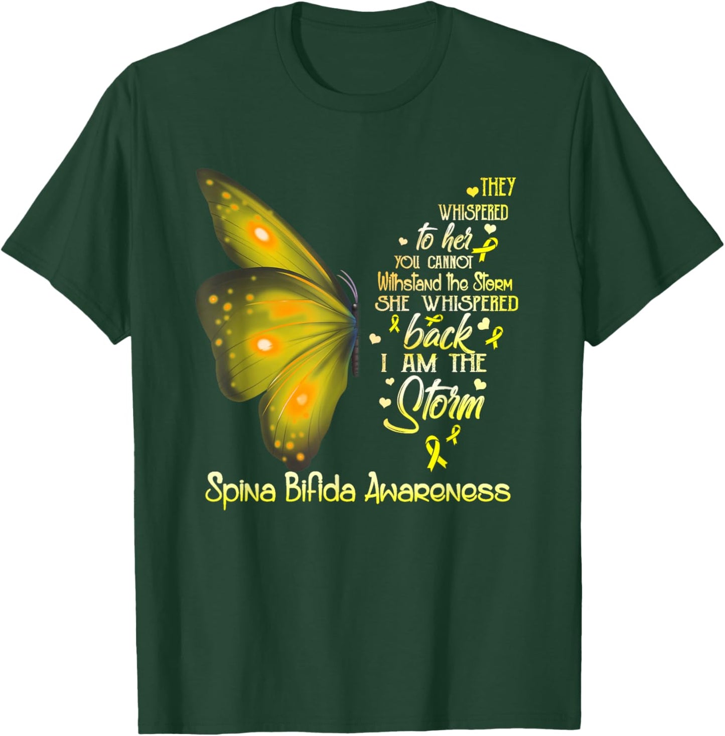 I am the storm Spina Bifida Awareness Butterfly T-Shirt - T-Shirt | Forest