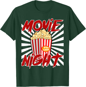 Movie Night Popcorn Funny Cinema Lover T-Shirt - T-Shirt | Forest