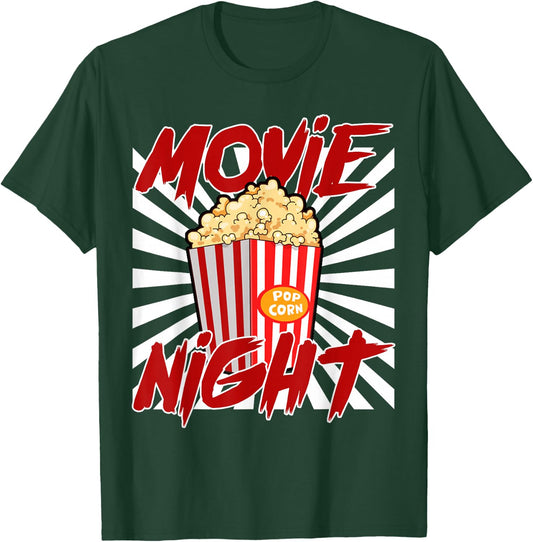 Movie Night Popcorn Funny Cinema Lover T-Shirt - T-Shirt | Forest