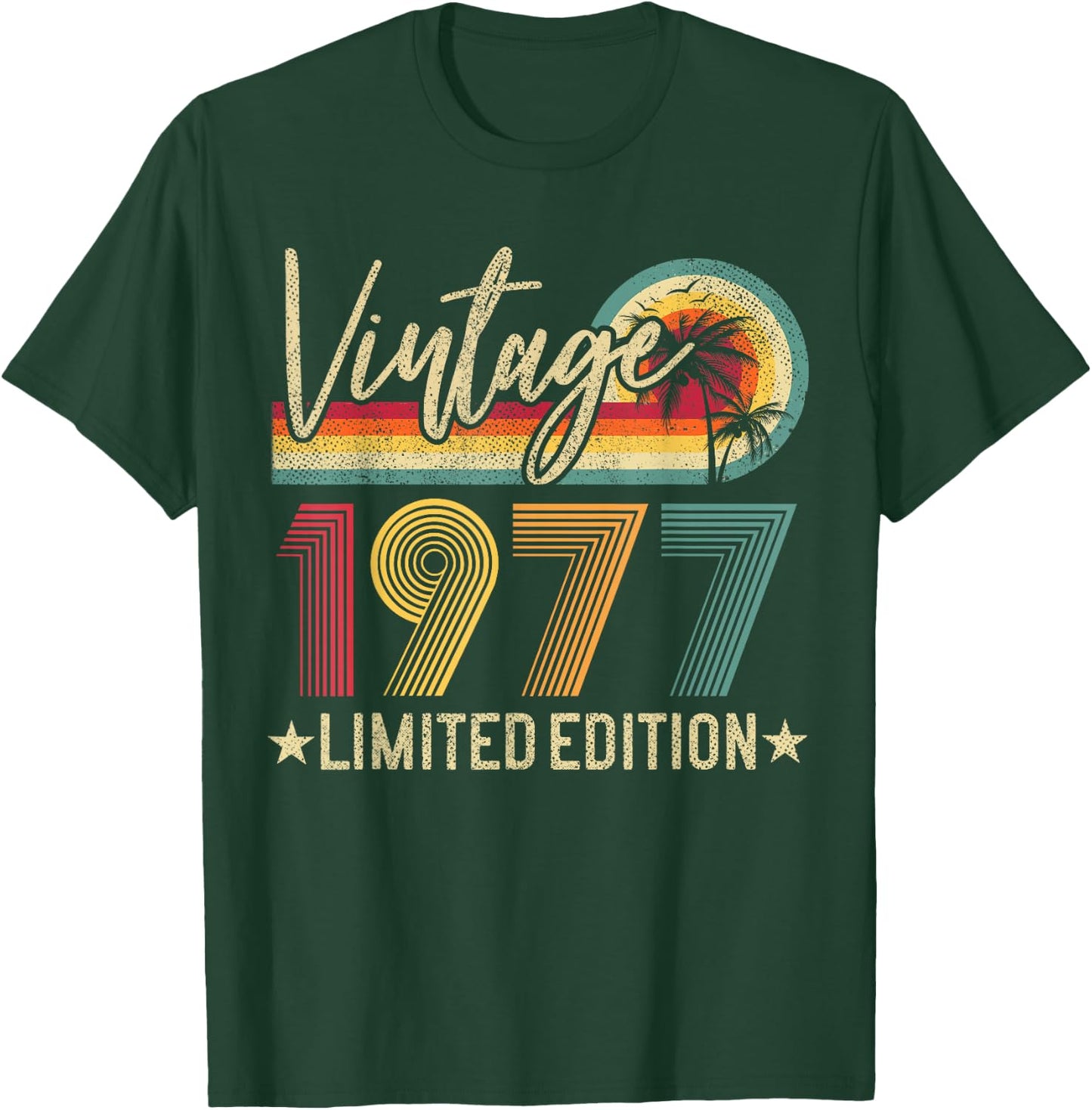 Vintage 1977 Retro 49th Birthday Gift Limited Edition Retro T-Shirt - T-Shirt | Forest
