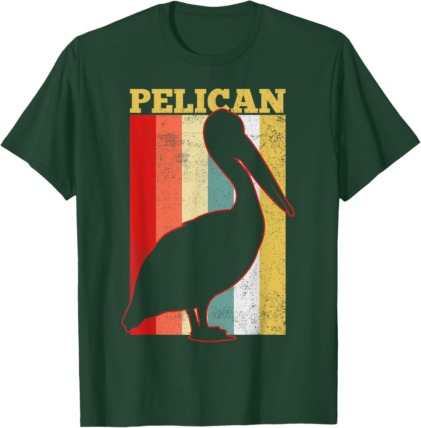 Pelican Bird Vintage Gift T-Shirt - T-Shirt | Forest