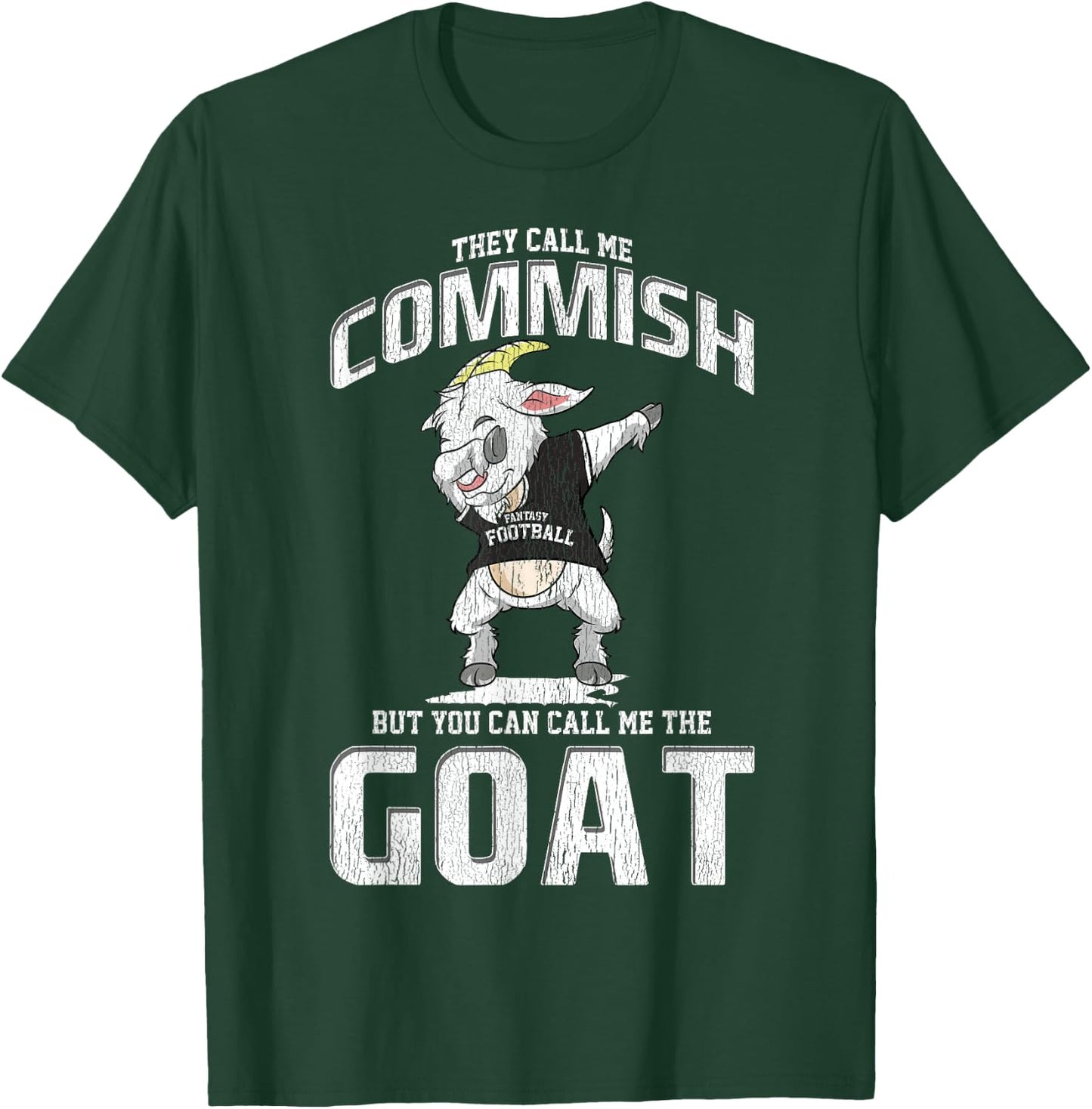 Fantasy Football Commissioner Commish Dabbing Goat Draft Day T-Shirt - T-Shirt | Forest