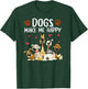 Dogs make me Happy - For Doglovers - Cute Puppy Puppies T-Shirt - T-Shirt | Forest