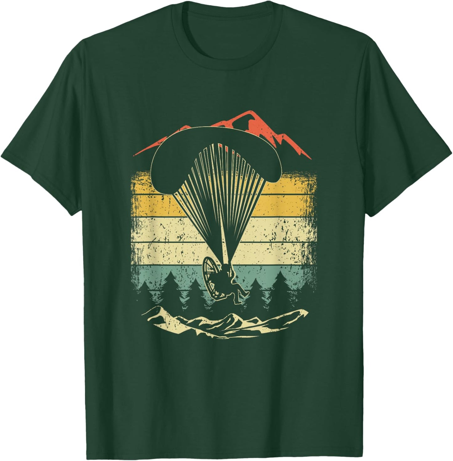 Retro Vintage Paraglider Parachute Parachute Paramotor T-Shirt - T-Shirt | Forest