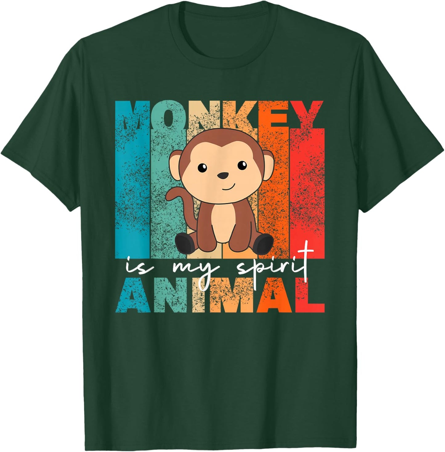 Monkey cute animals vintage Monkey Is My Spirit Animal T-Shirt - T-Shirt | Forest