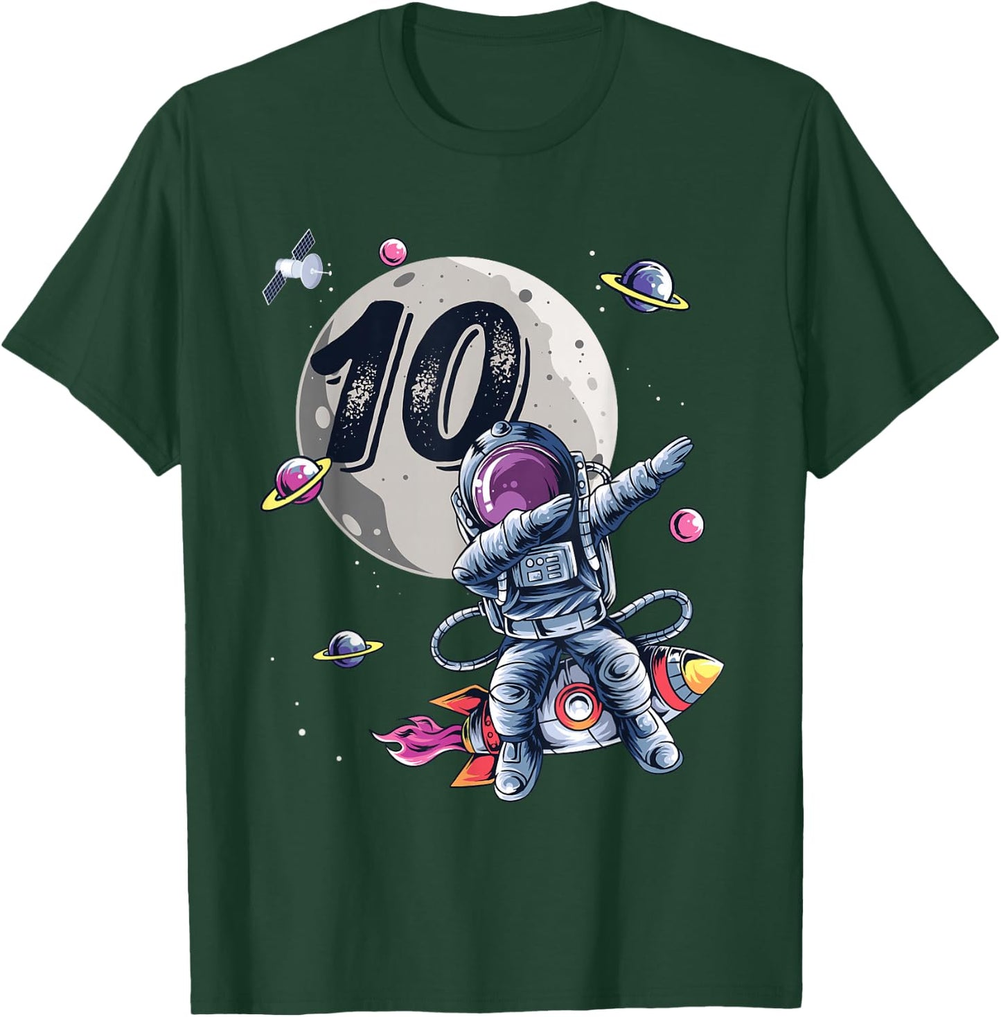 10 Years Old Birthday Boy Astronaut Gifts Space 10th B-Day T-Shirt - T-Shirt | Forest