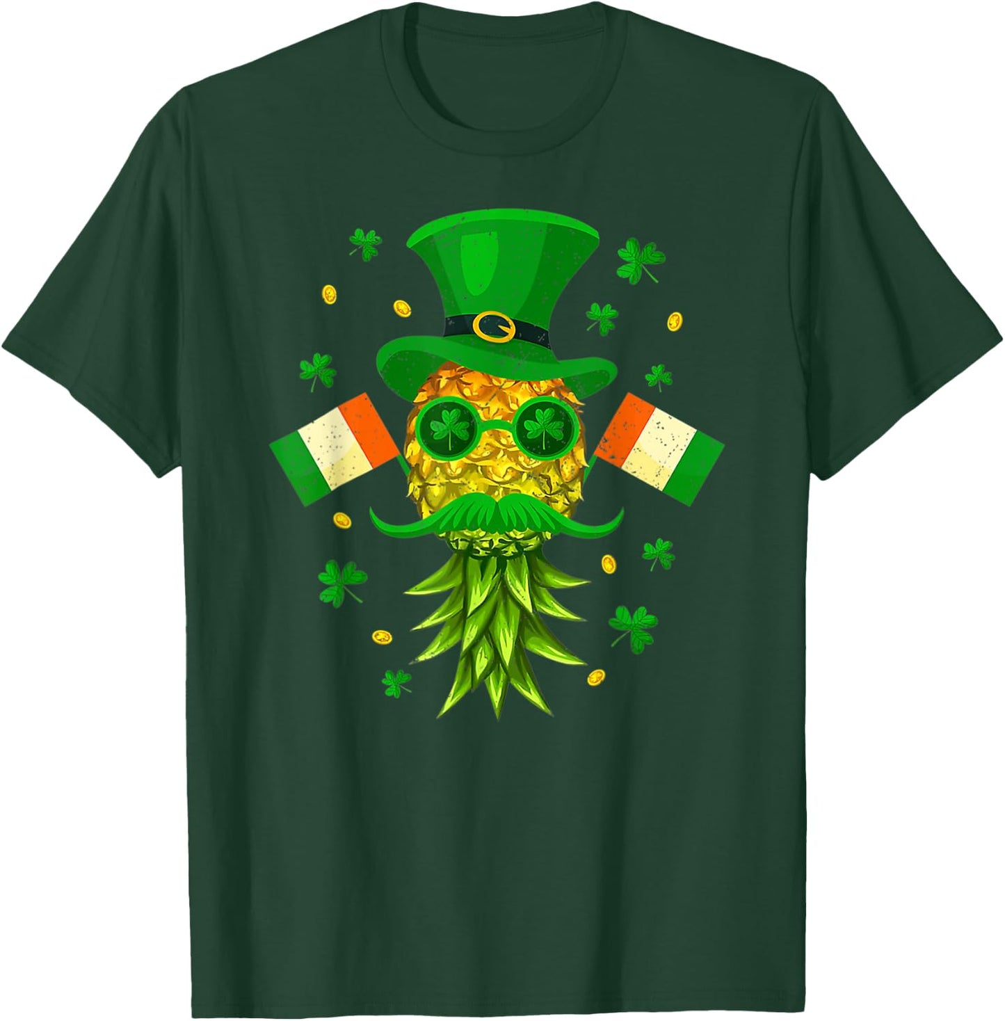 Mask Swinger Upside Down Pineapple St Patricks Day Irish T-Shirt - T-Shirt | Forest