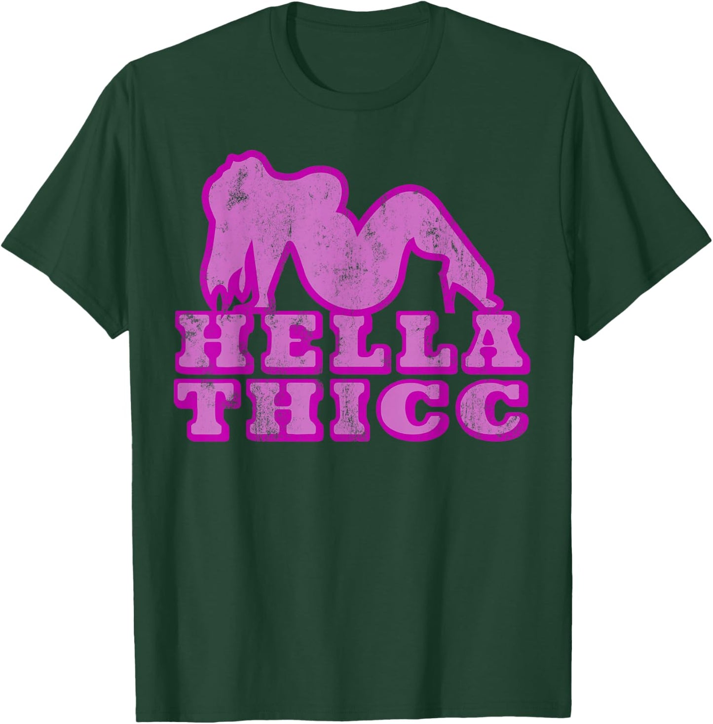 Hella Thicc t shirt thick girl boy shirt norcal slang thiccc T-Shirt - T-Shirt | Forest