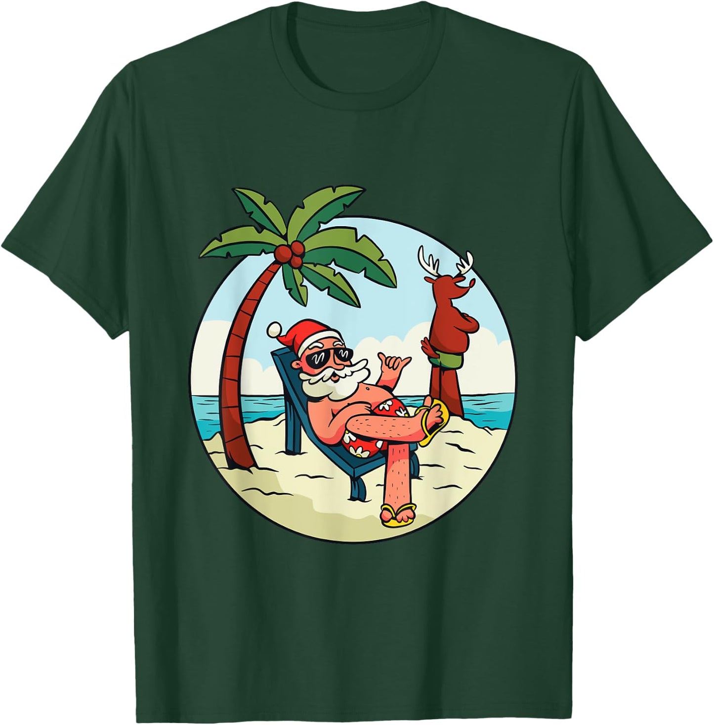 Christmas on the beach Christmas in July Men Women T-Shirt - T-Shirt | Forest