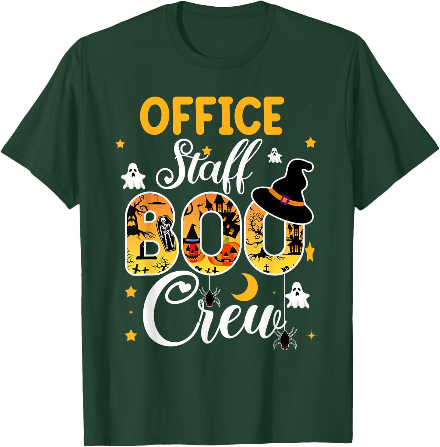 Office Staff Boo Crew Funny Halloween Matching Costume T-Shirt - T-Shirt | Forest