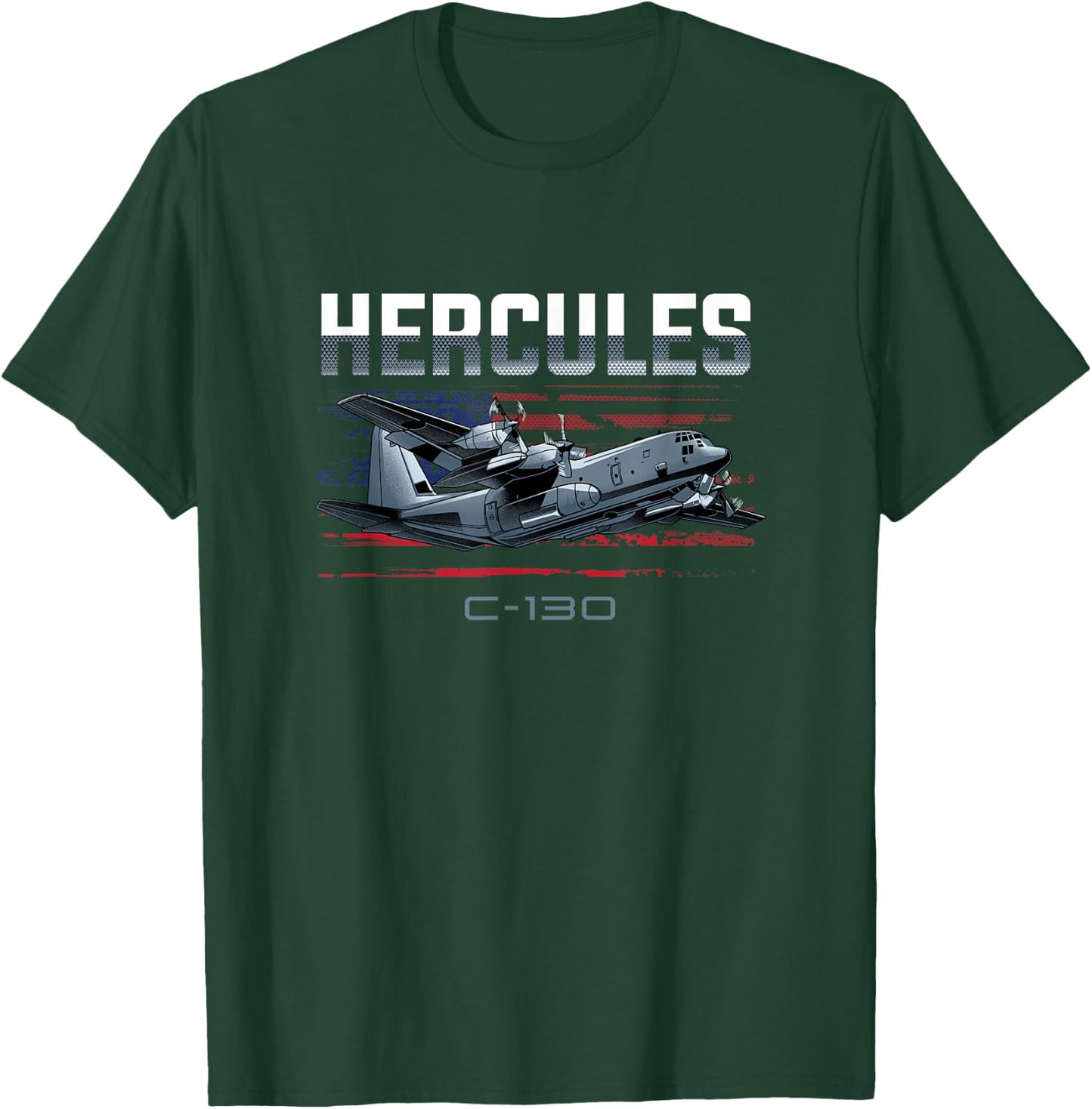 Cargo Warplane C-130 Hercules Military T-Shirt - T-Shirt | Forest