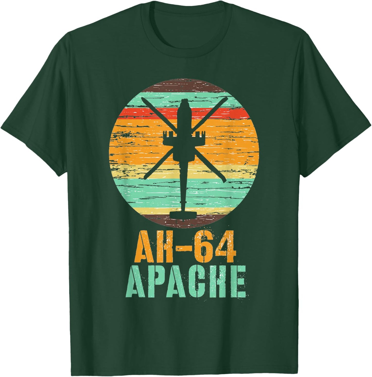 Vintage AH-64 Apache Helicopter Military Gunship Shirt T-Shirt - T-Shirt | Forest