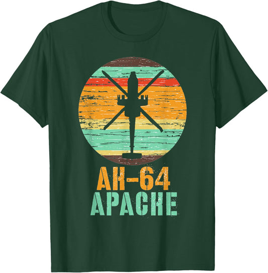 Vintage AH-64 Apache Helicopter Military Gunship Shirt T-Shirt - T-Shirt | Forest