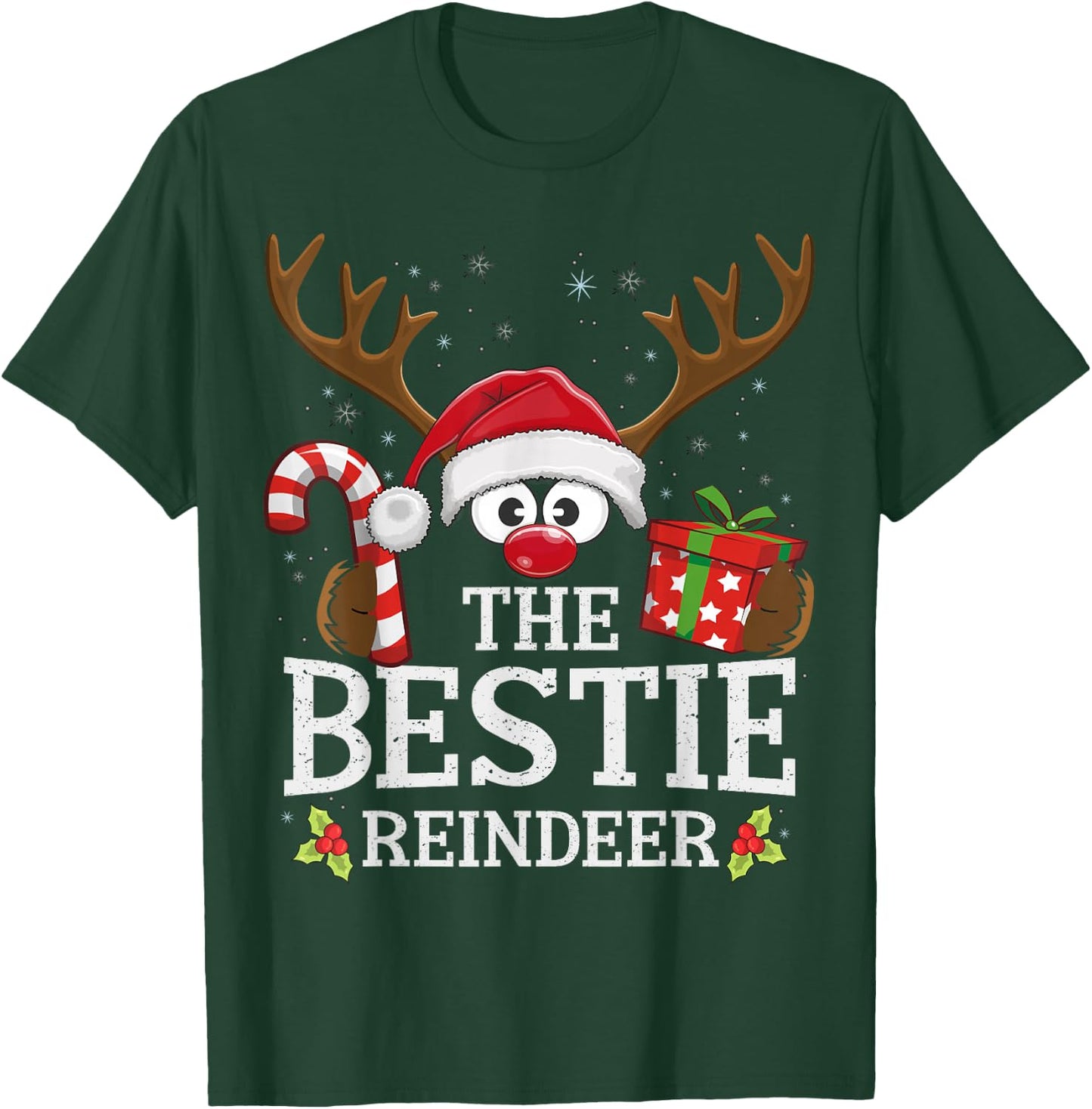 Christmas Matching The Bestie Reindeer Family T-Shirt - T-Shirt | Forest
