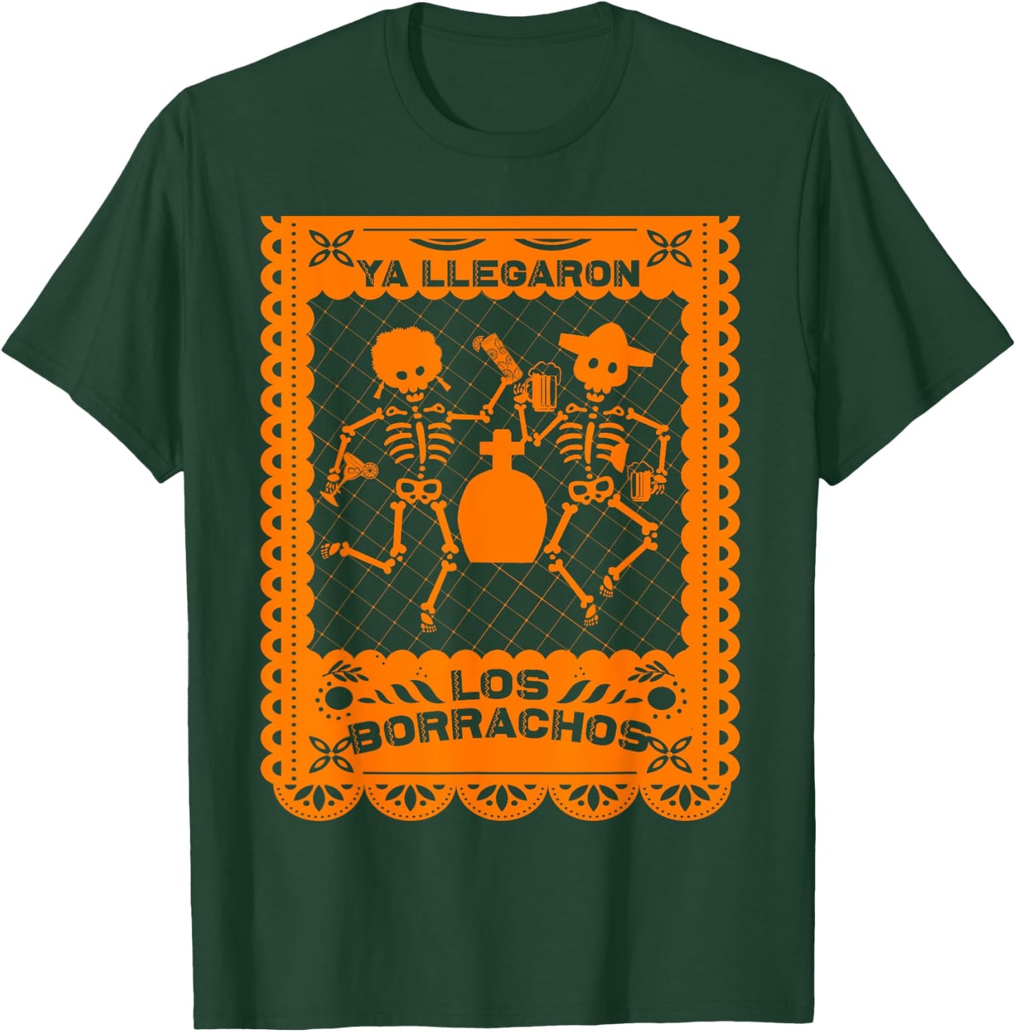 Day of the Dead Dia de Muertos Mexican Papel Picado Beer T-Shirt - T-Shirt | Forest