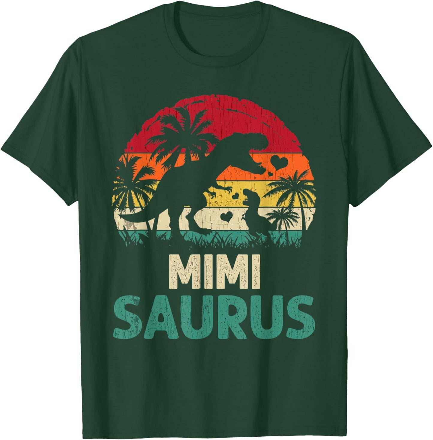 mb Vintage Mimi Saurus Funny Dino Father's Day Mother's Day T-Shirt - T-Shirt | Forest