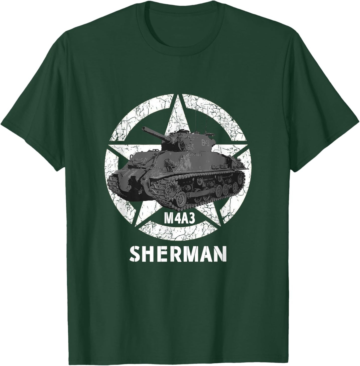 Sherman M4A3 WWII Army Tank History Vintage T-Shirt - T-Shirt | Forest