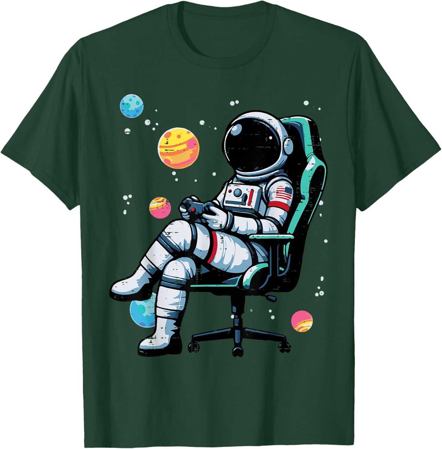 Astronaut Gaming Space Gamer Boys Toddler Kids Youth Men T-Shirt - T-Shirt | Forest