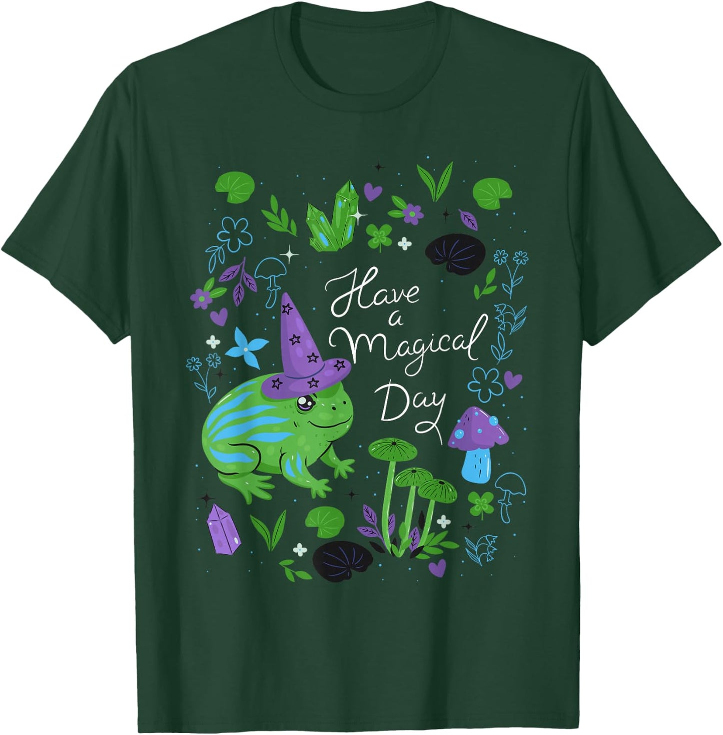 Have a magical day Cute Esoteric Frog Animal Art T-Shirt - T-Shirt | Forest