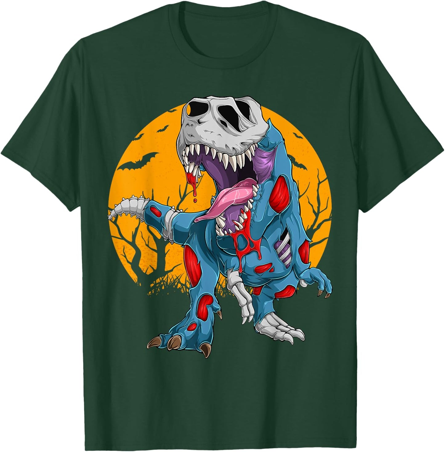 Zombie Saurus Halloween Costume Zombie Dinosaur T Rex Boys T-Shirt - T-Shirt | Forest