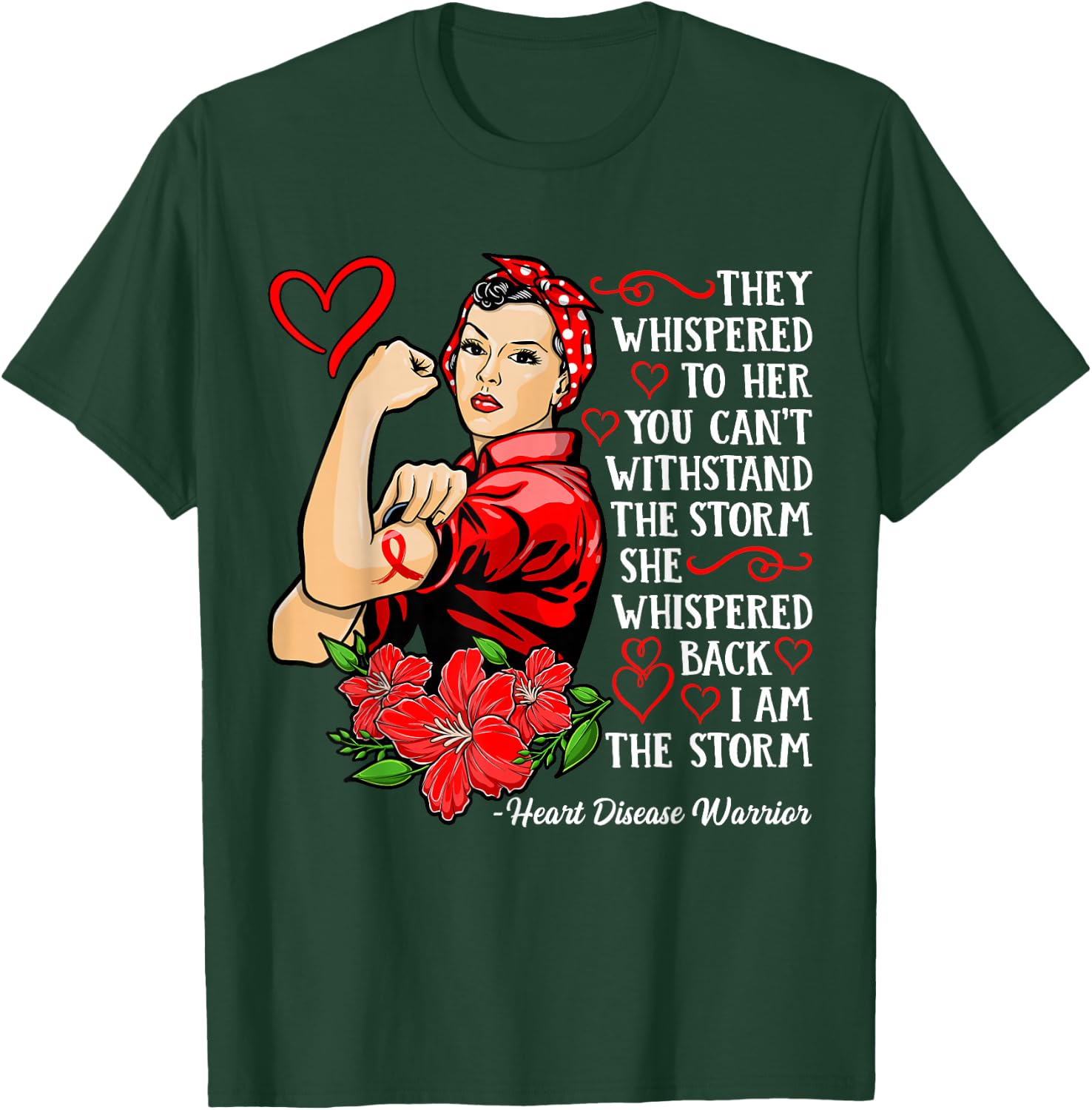 Warrior I Wear Red to Fight Heart Disease Awareness T-Shirt - T-Shirt | Forest