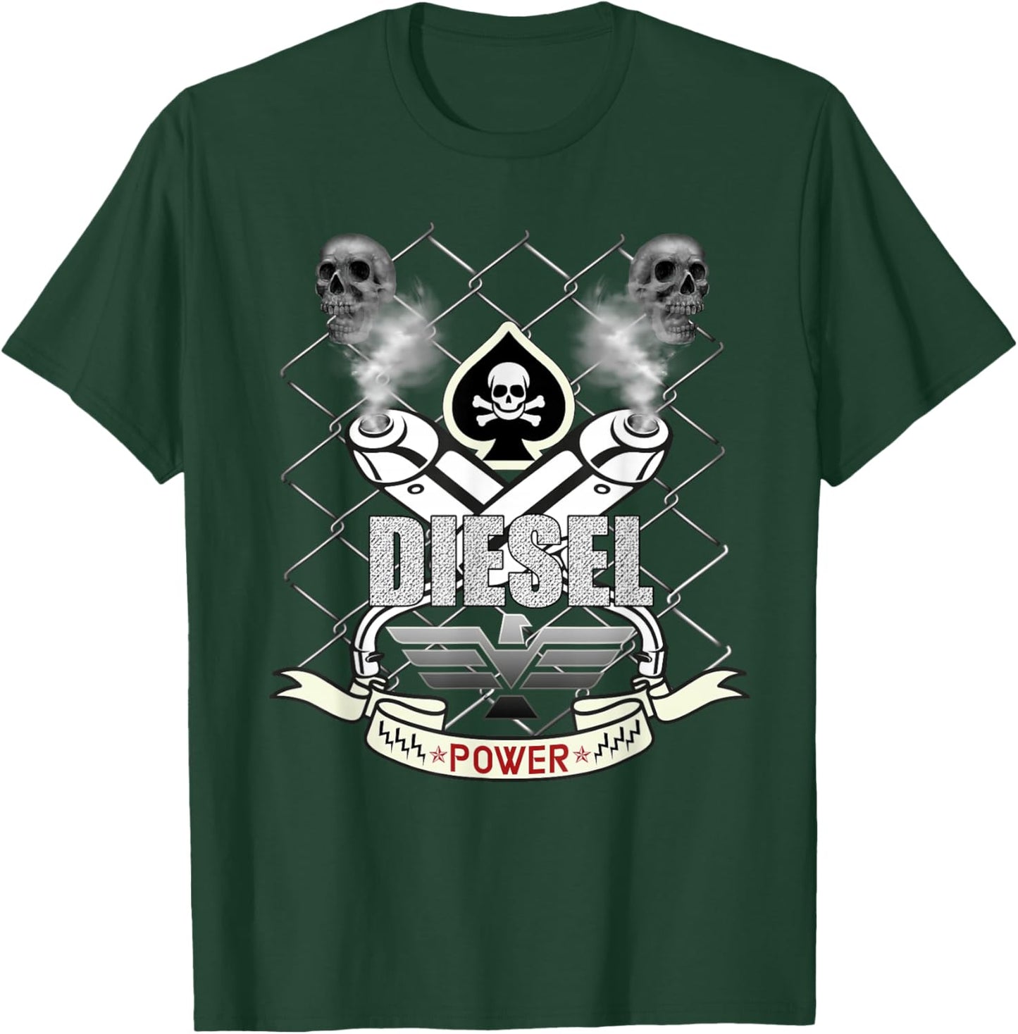 Diesel Power Skull Design T-Shirt - T-Shirt | Forest
