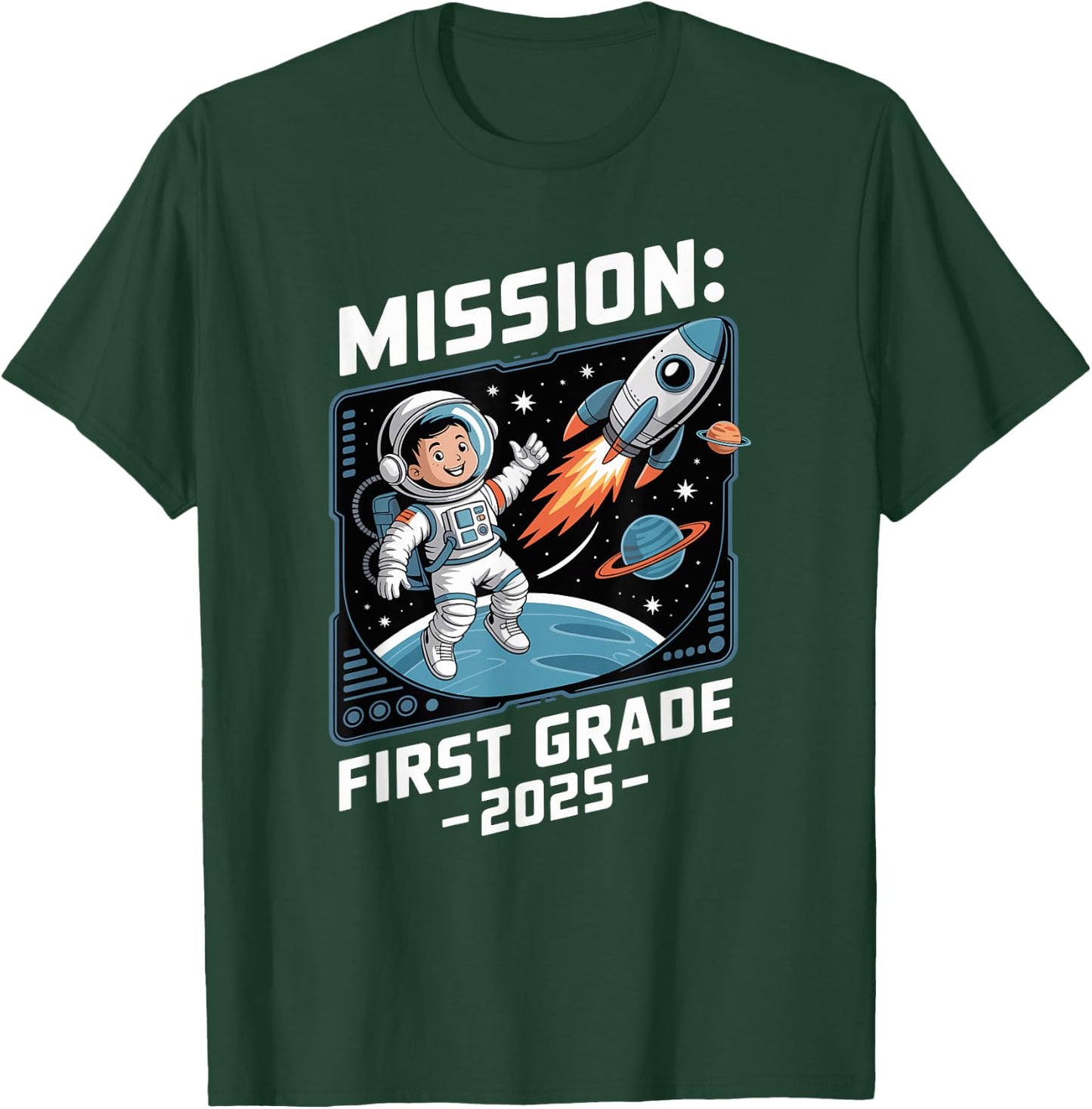 Mission 1st Class Astronaut School Start School Child Space T-Shirt - T-Shirt | Forest