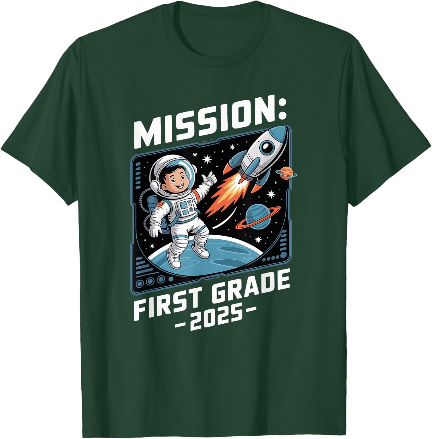 Mission 1st Class Astronaut School Start School Child Space T-Shirt - T-Shirt | Forest