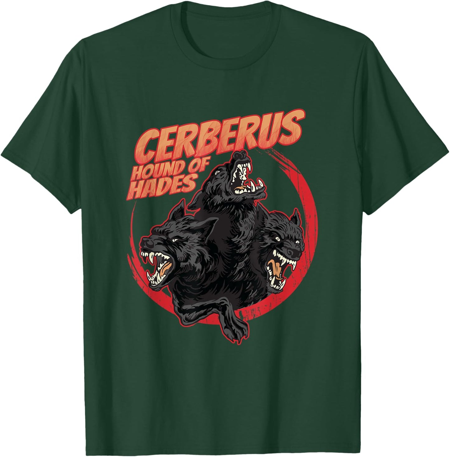 Retro 80s Cerberus Hellhound Greek Mythology Hound of Hades T-Shirt - T-Shirt | Forest