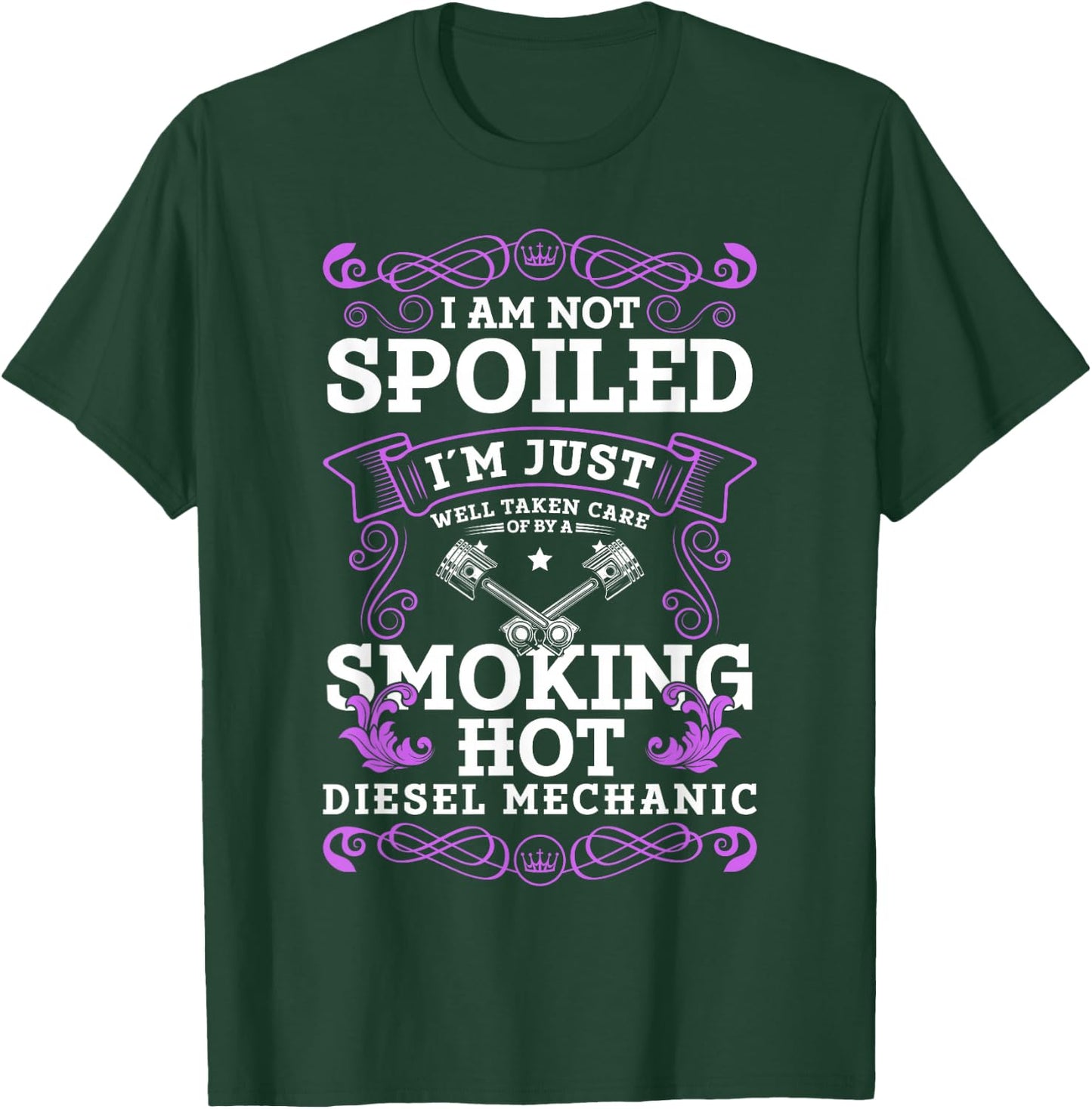 Diesel Mechanic Girlfriend Diesel Mechanic Woman T-Shirt - T-Shirt | Forest