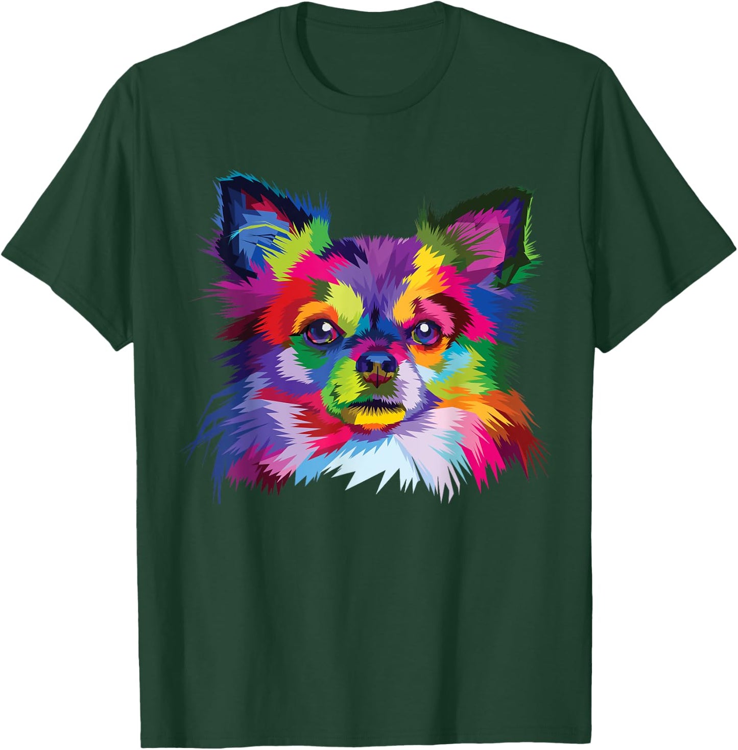 Cute Rainbow Chihuahua Vibrant Canine Colorful Puppy Dog T-Shirt - T-Shirt | Forest
