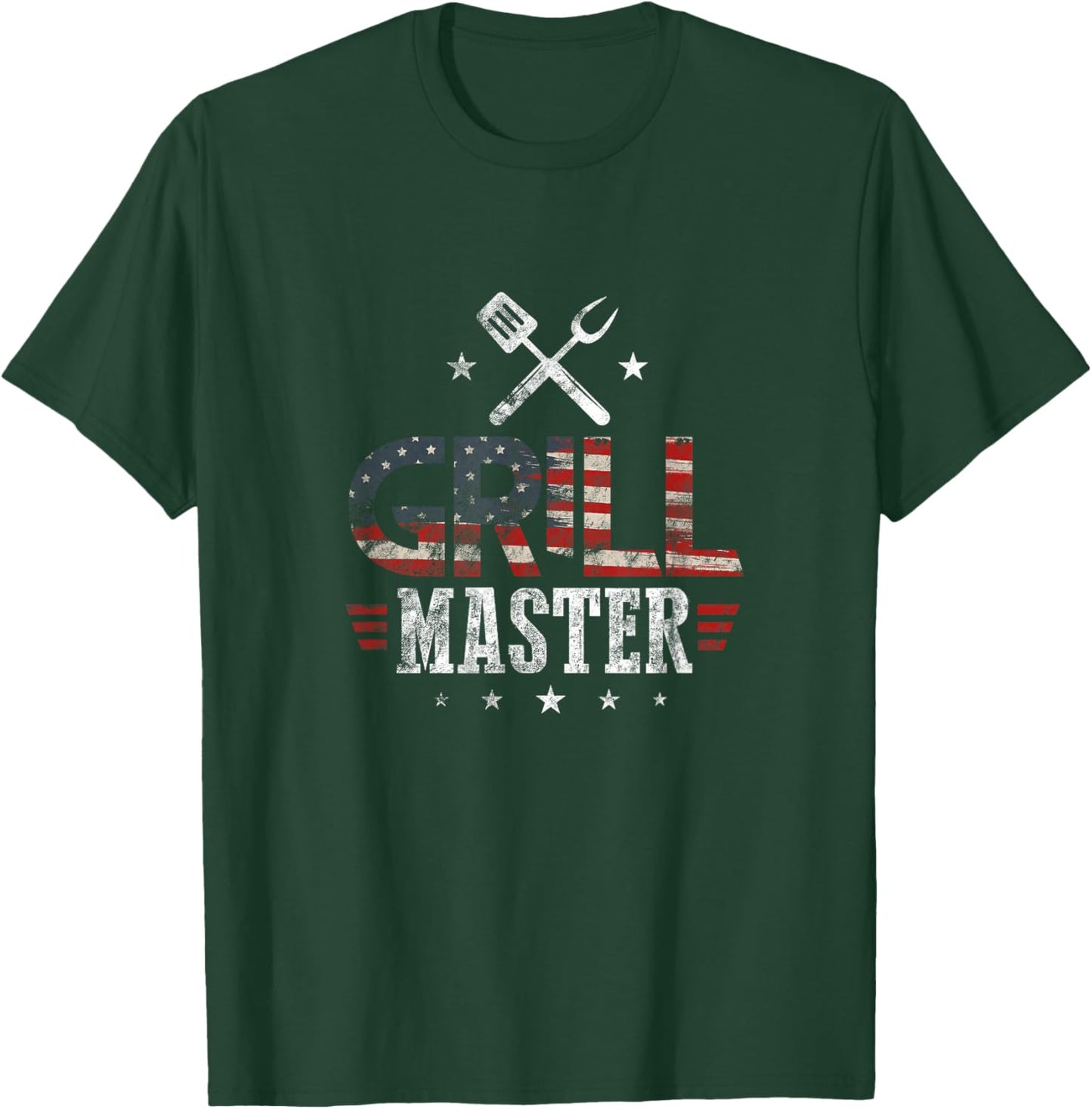 Grill Master USA Flag Patriotic Barbeque BBQ 4th of July T-Shirt - T-Shirt | Forest