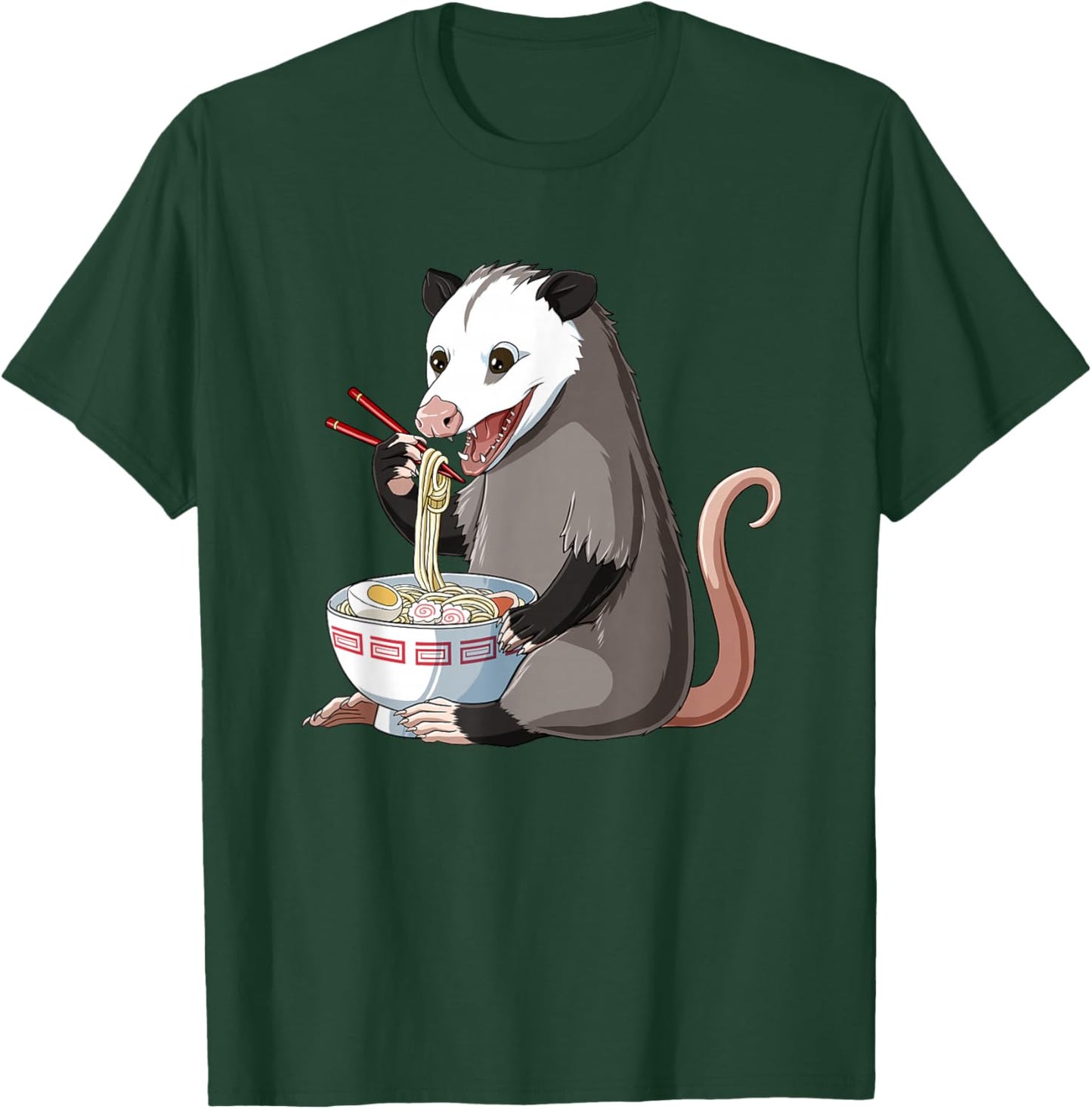 Funny Japanese Kawaii Ramen Opossum T-Shirt - T-Shirt | Forest