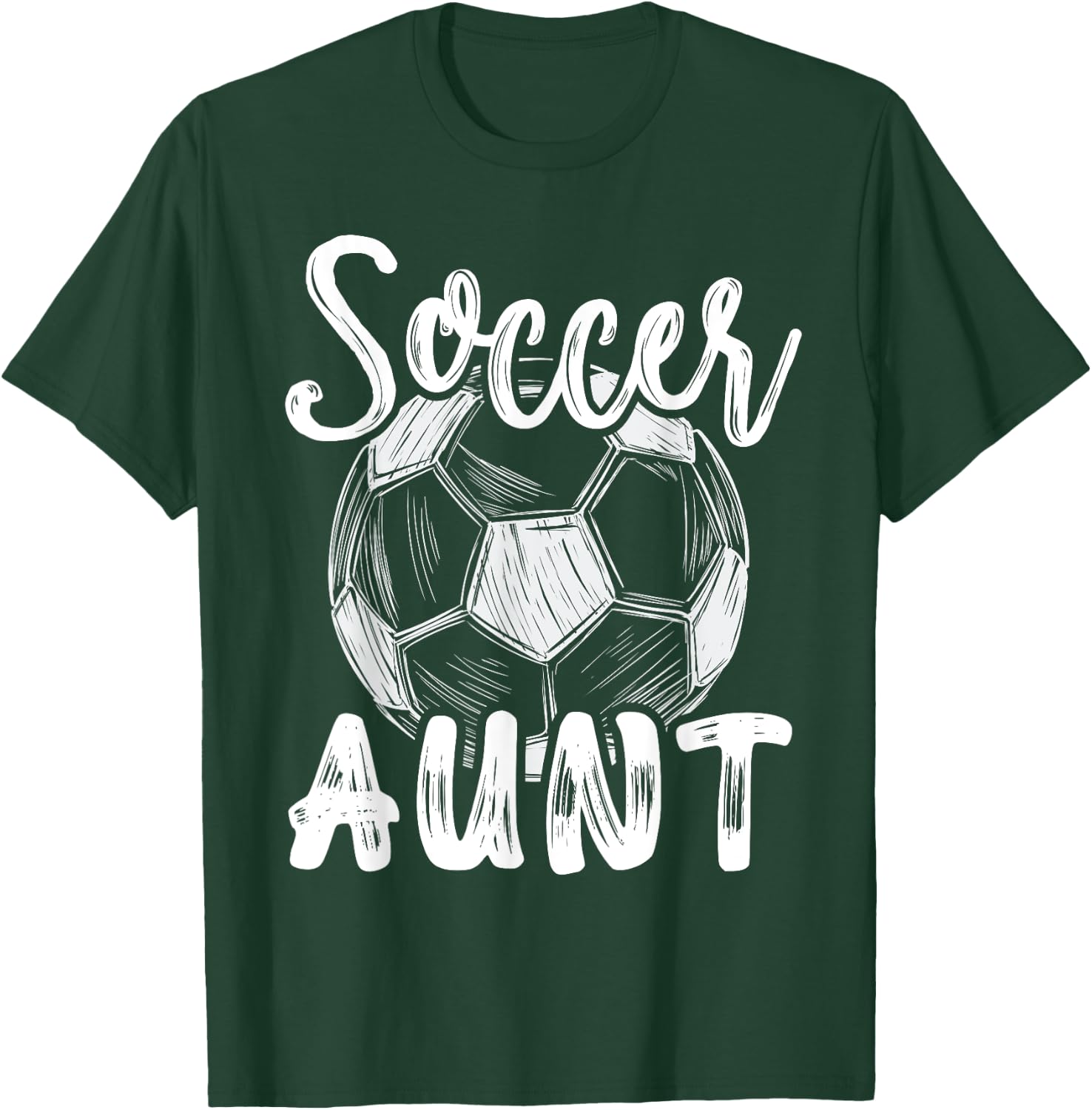 Soccer Aunt Women Family Matching Team Player Soccer Ball T-Shirt - T-Shirt | Forest
