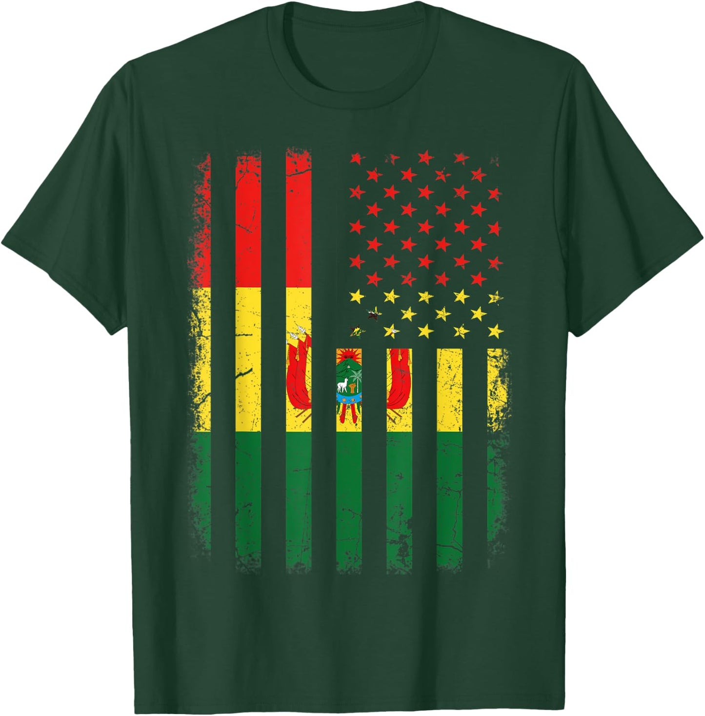 Bolivian American Flag Bolivian Roots Bolivia America T-Shirt - T-Shirt | Forest