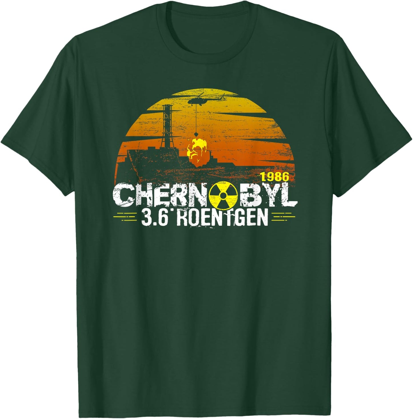 Chernobyl 3.6 Roentgen in 1986 Radiation zone USSR t shirt T-Shirt - T-Shirt | Forest